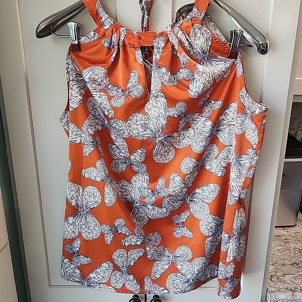 Outback Red Size M Women's Tank Butterfly‎ Blouse